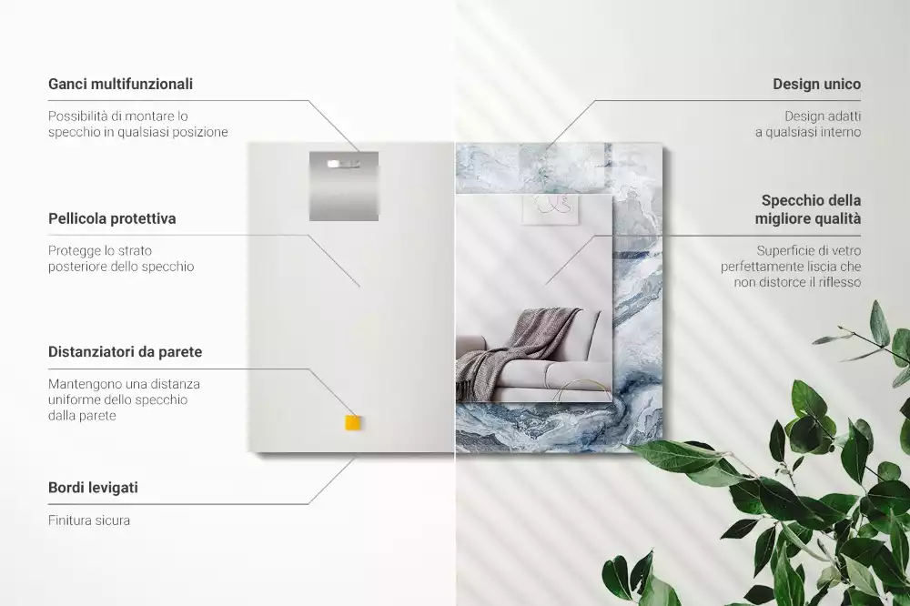 Oglindă imprimată Marmură în nuanțe