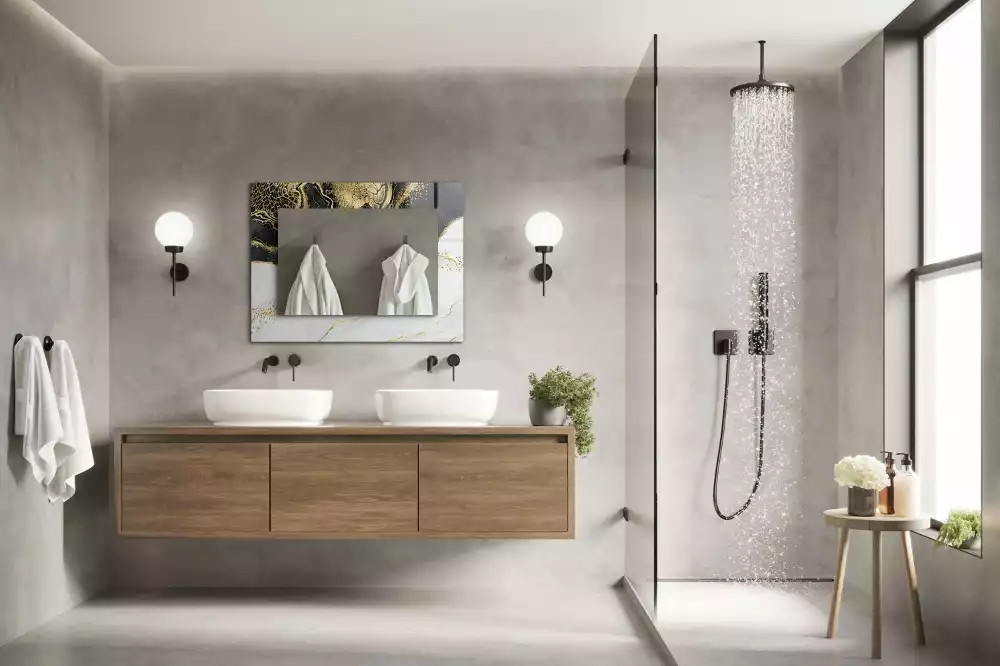 Decorațiuni perete cu oglindă Artă abstractă aurie