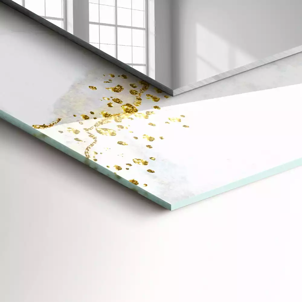 Decorațiuni perete cu oglindă Artă abstractă aurie