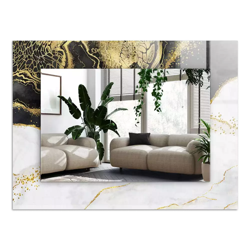 Decorațiuni perete cu oglindă Artă abstractă aurie