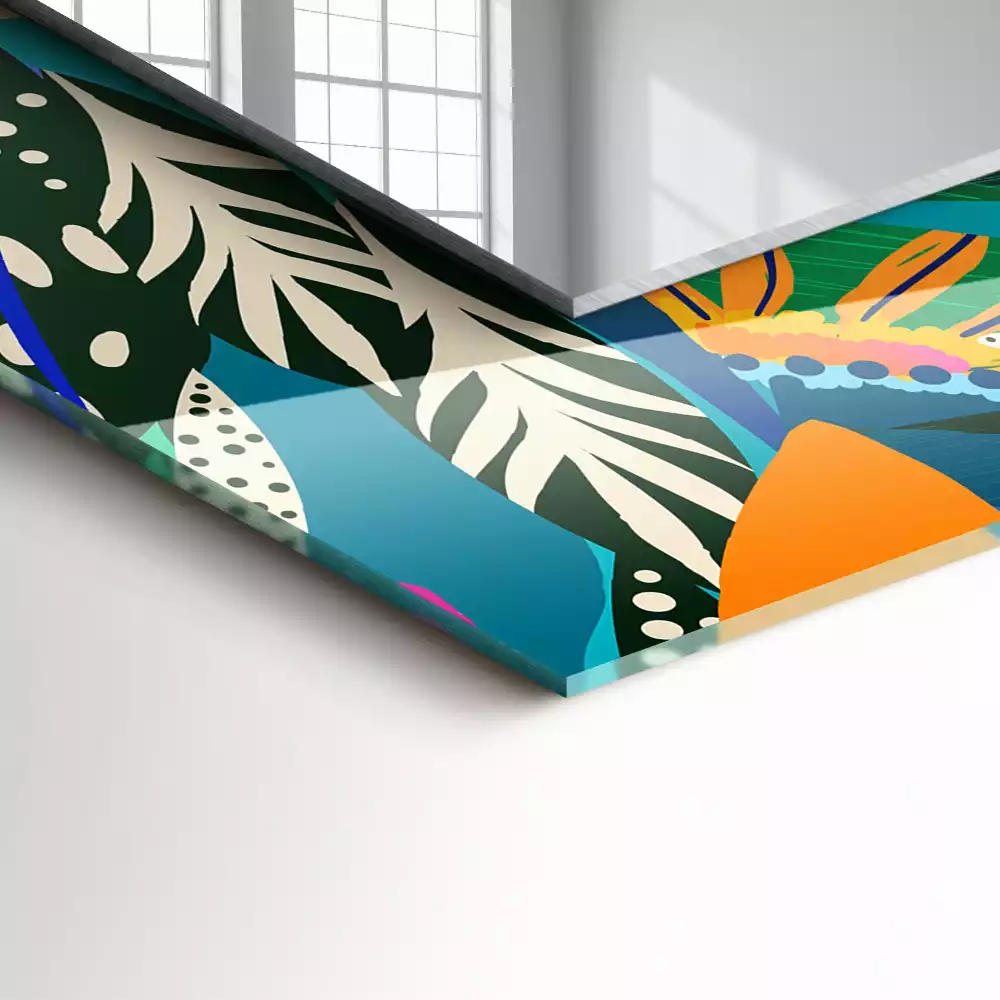 Oglindă imprimată Flori abstracte colorate