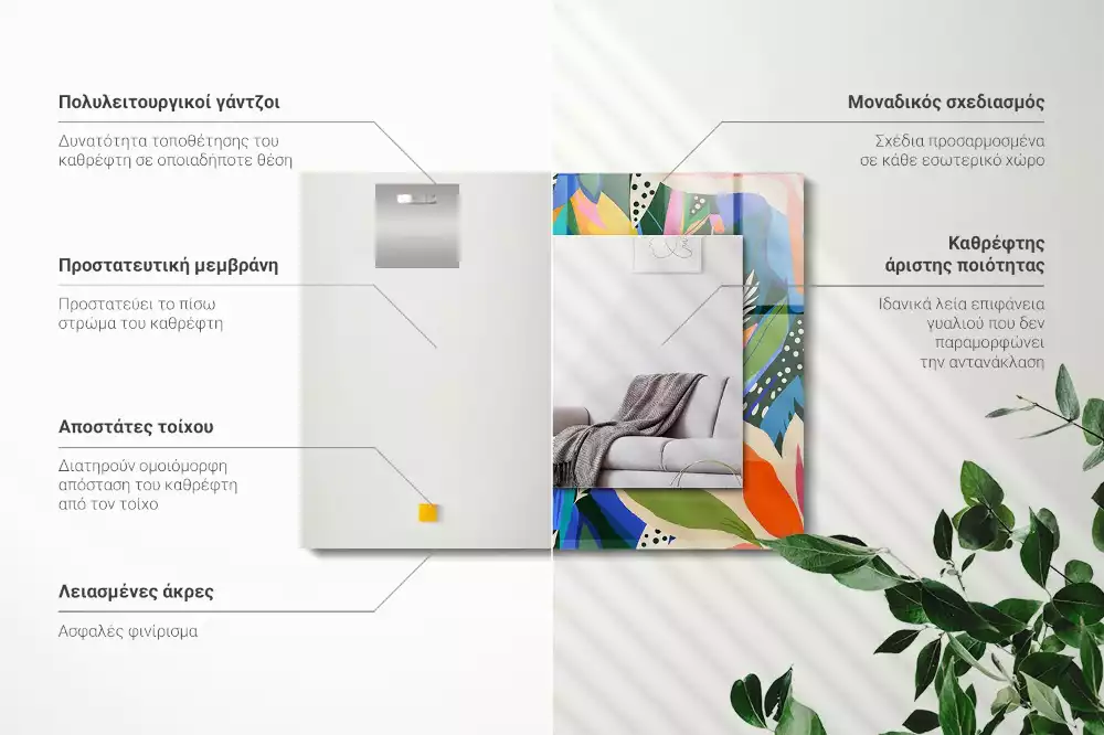 Oglindă imprimată Flori abstracte colorate