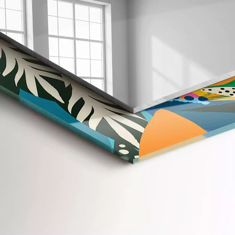 Oglindă imprimată Flori abstracte colorate