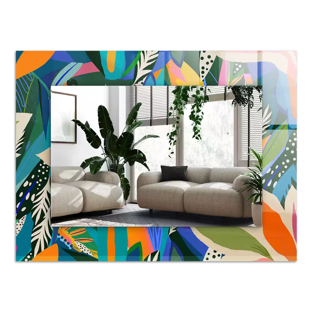 Oglindă imprimată Flori abstracte colorate