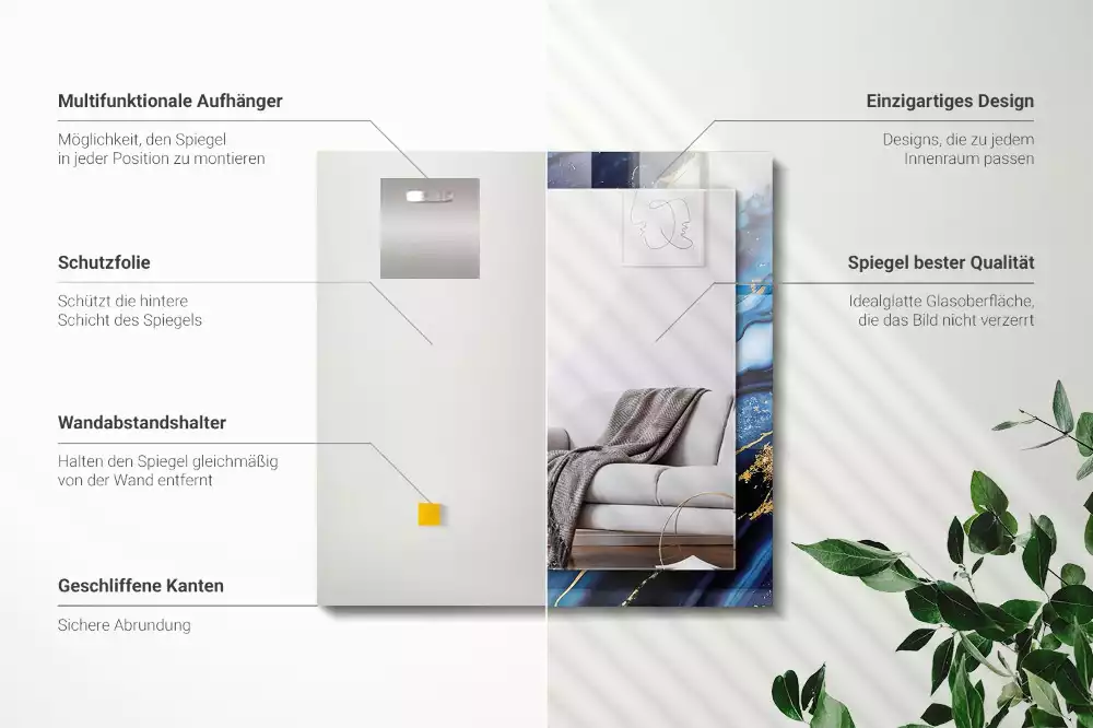 Decorațiuni de perete cu oglinzi Artă abstractă marmură