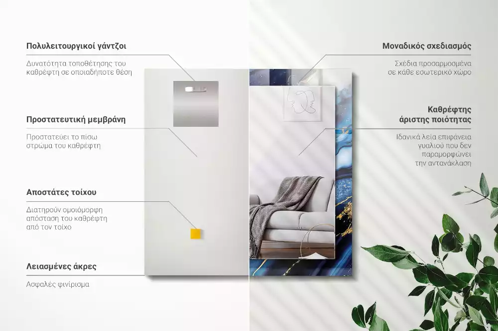 Decorațiuni de perete cu oglinzi Artă abstractă marmură