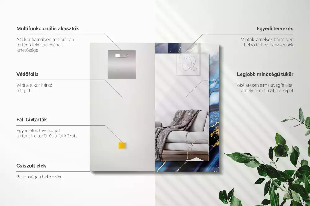 Decorațiuni de perete cu oglinzi Artă abstractă marmură