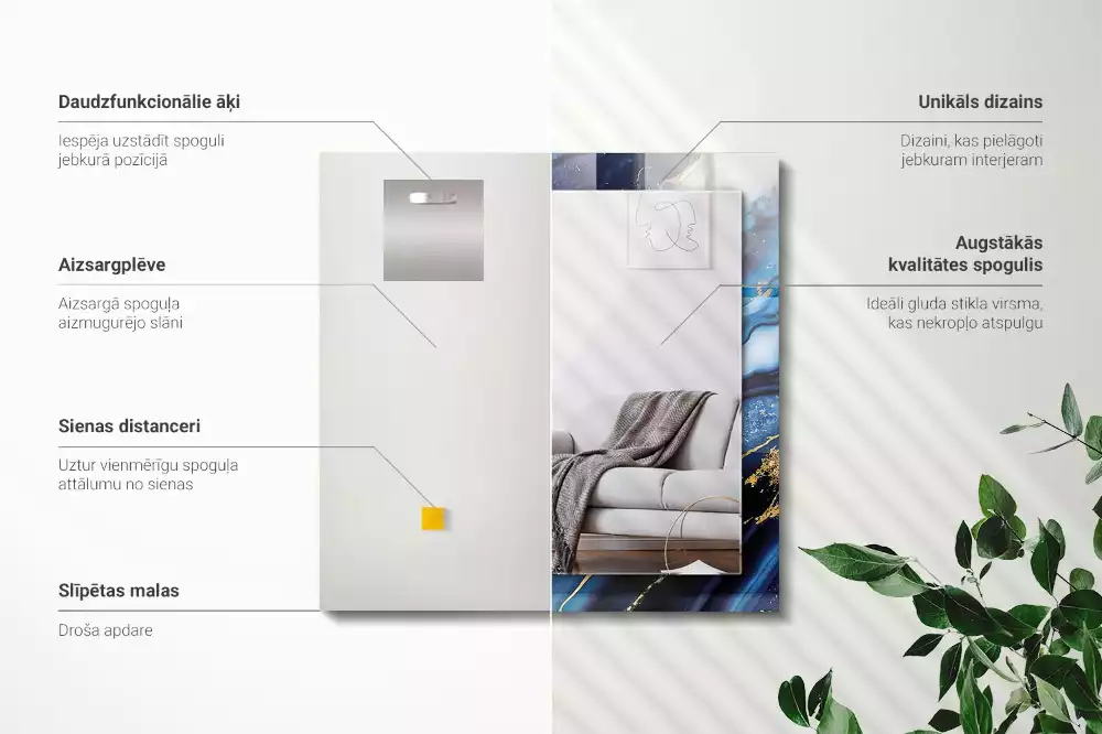 Decorațiuni de perete cu oglinzi Artă abstractă marmură