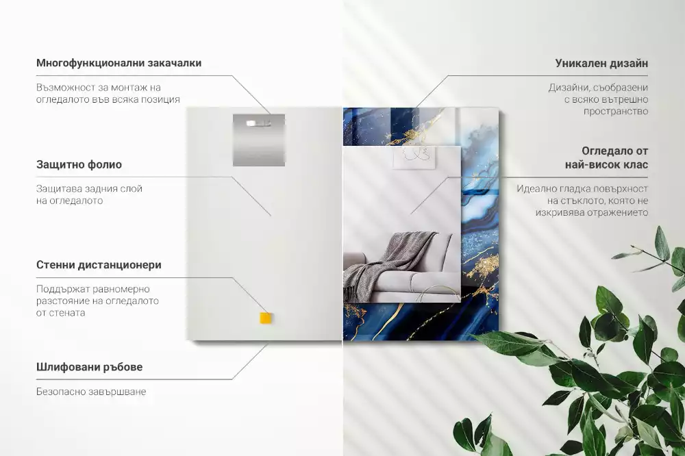 Decorațiuni de perete cu oglinzi Artă abstractă marmură