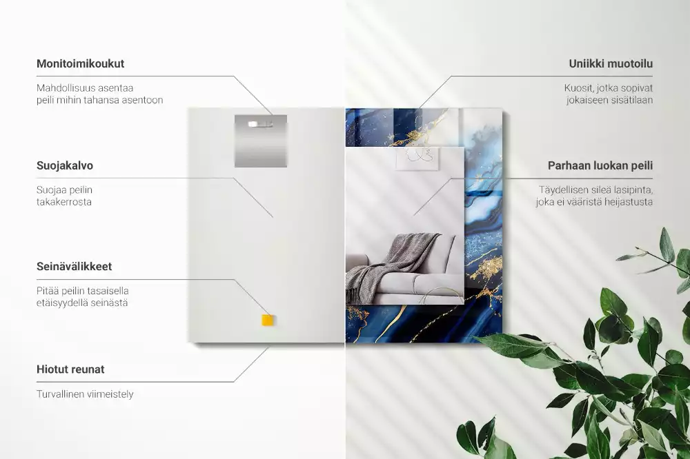 Decorațiuni de perete cu oglinzi Artă abstractă marmură