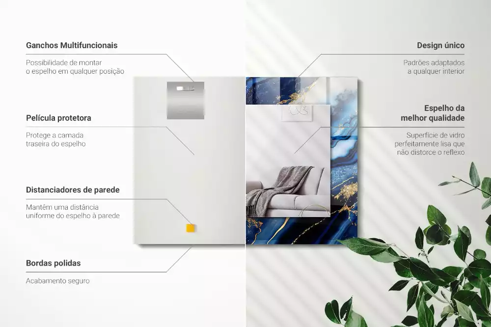 Decorațiuni de perete cu oglinzi Artă abstractă marmură