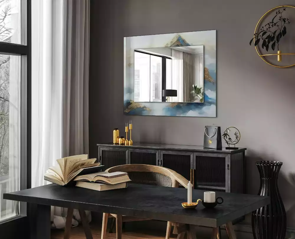 Decorațiuni perete cu oglindă Munți în ceață