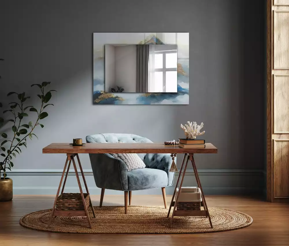 Decorațiuni perete cu oglindă Munți în ceață