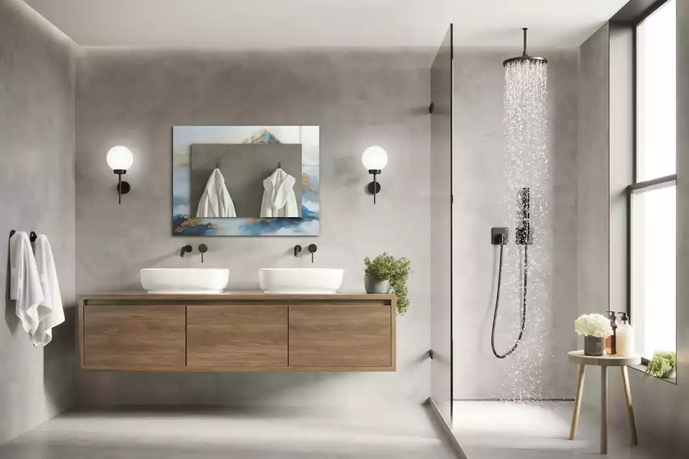 Decorațiuni perete cu oglindă Munți în ceață