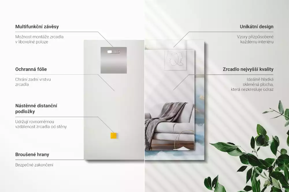 Decorațiuni perete cu oglindă Munți în ceață