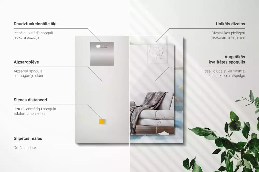 Decorațiuni perete cu oglindă Munți în ceață