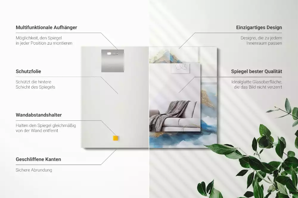 Decorațiuni perete cu oglindă Munți în ceață