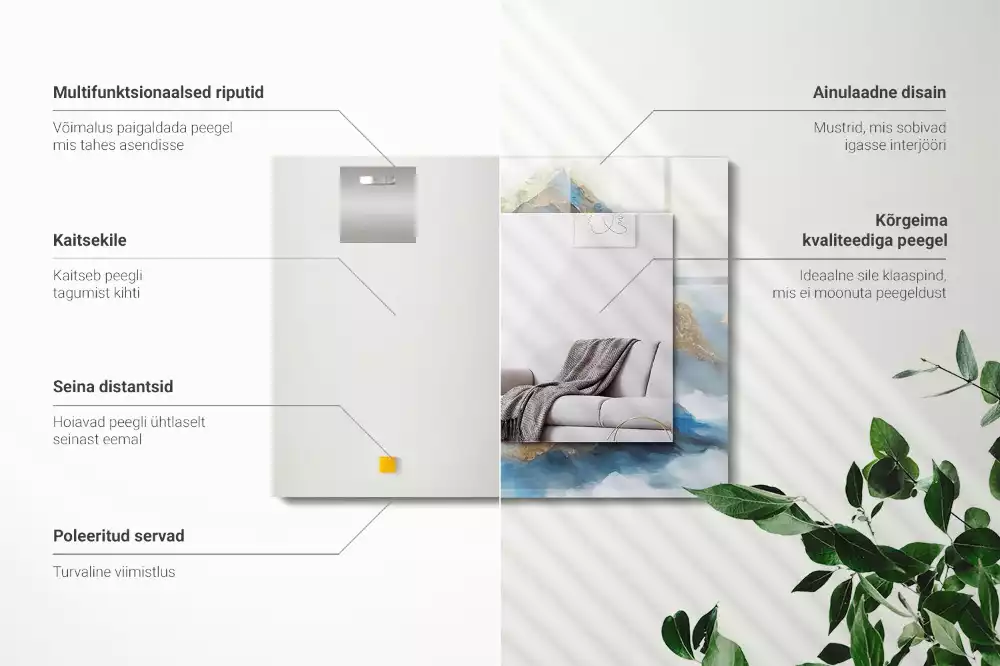 Decorațiuni perete cu oglindă Munți în ceață