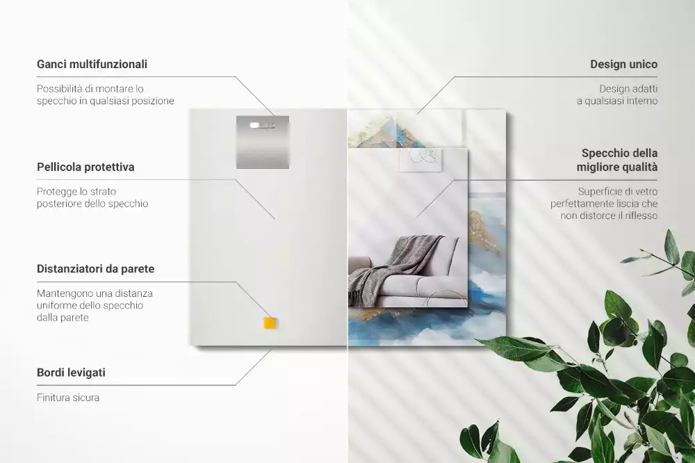 Decorațiuni perete cu oglindă Munți în ceață