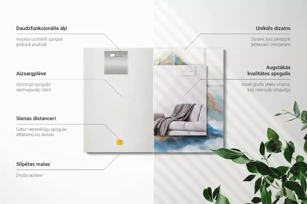 Decorațiuni perete cu oglindă Munți în ceață