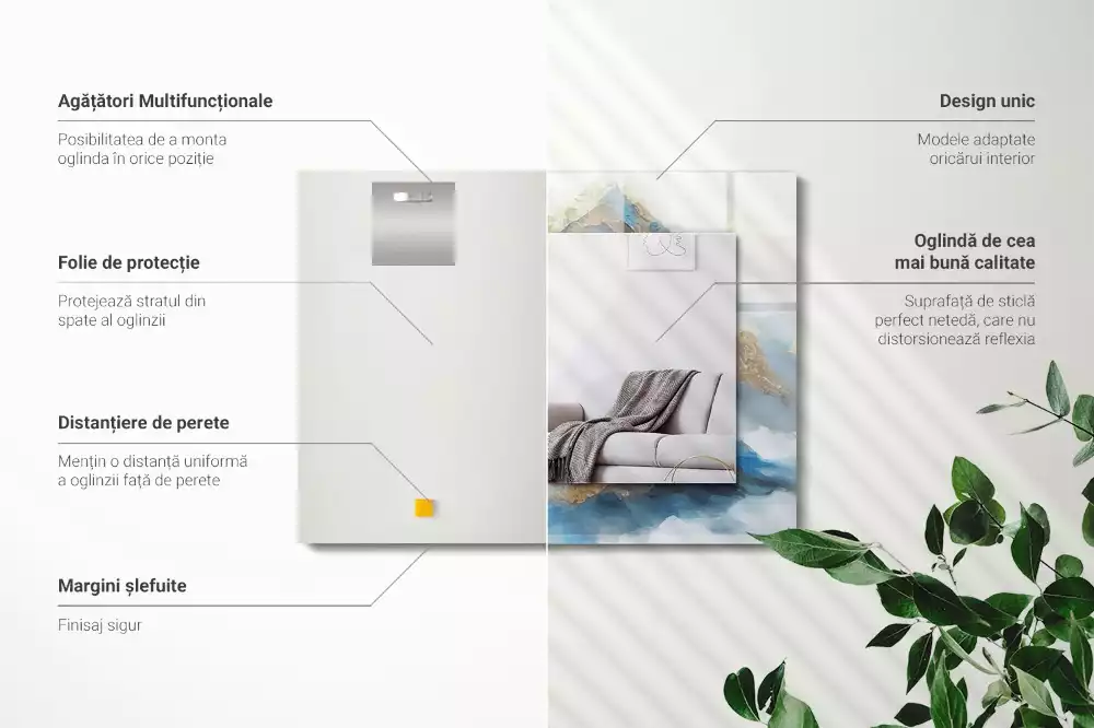 Decorațiuni perete cu oglindă Munți în ceață