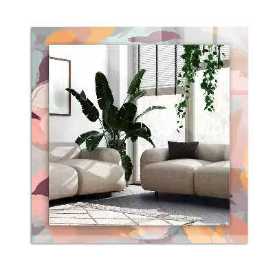 Decorațiuni de perete cu oglinzi Flori frunze pastelate