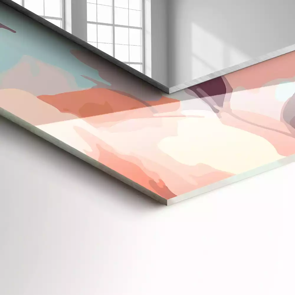 Decorațiuni de perete cu oglinzi Flori frunze pastelate