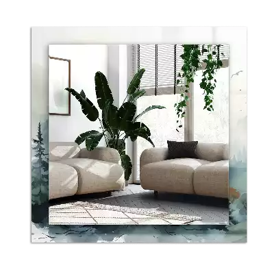 Decorațiuni perete cu oglindă Pădure în ceață