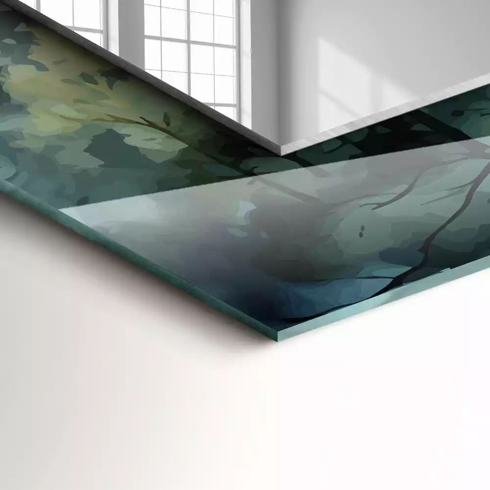 Decorațiuni perete cu oglindă Pădure în ceață