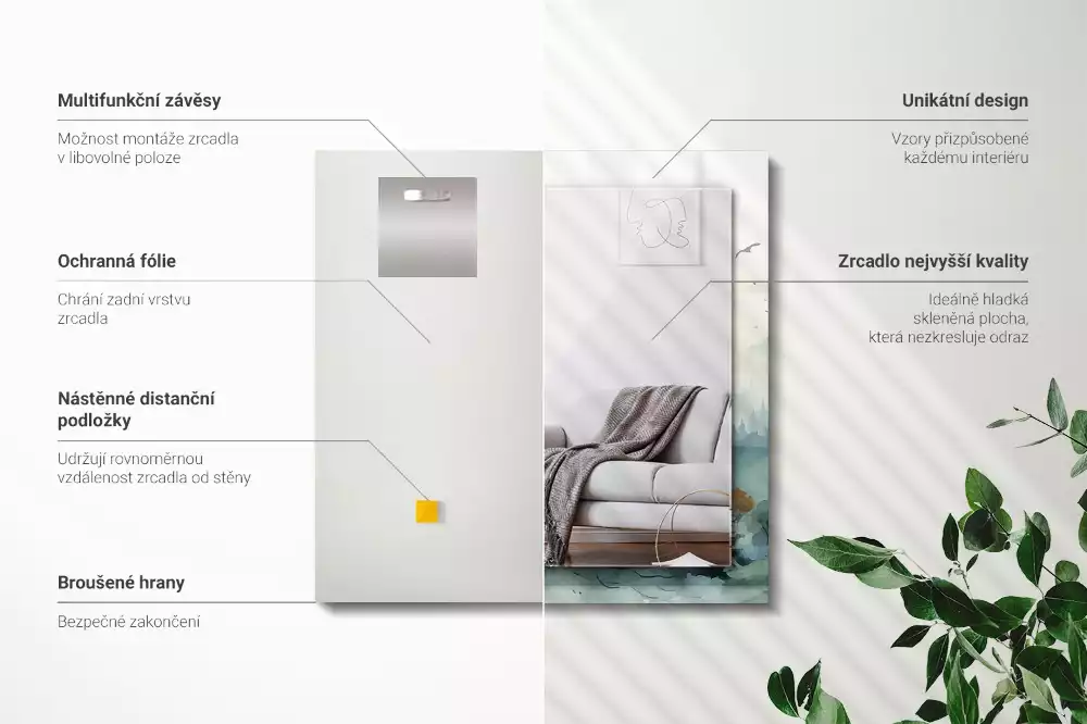 Decorațiuni perete cu oglindă Pădure în ceață