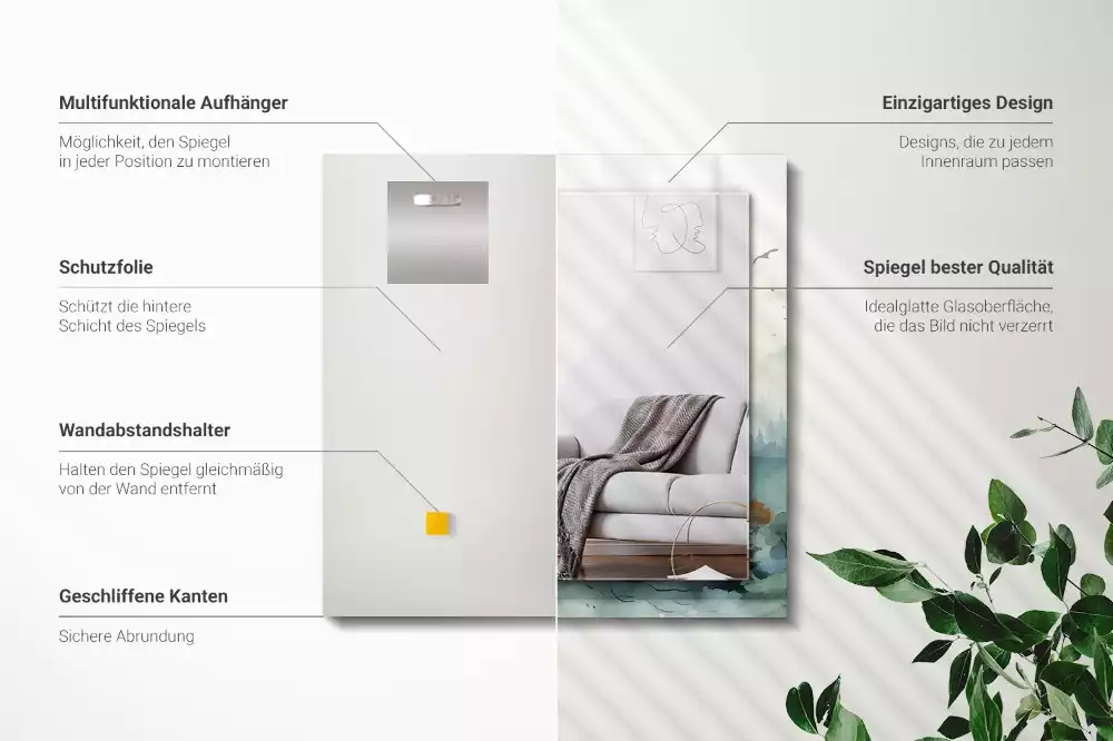 Decorațiuni perete cu oglindă Pădure în ceață