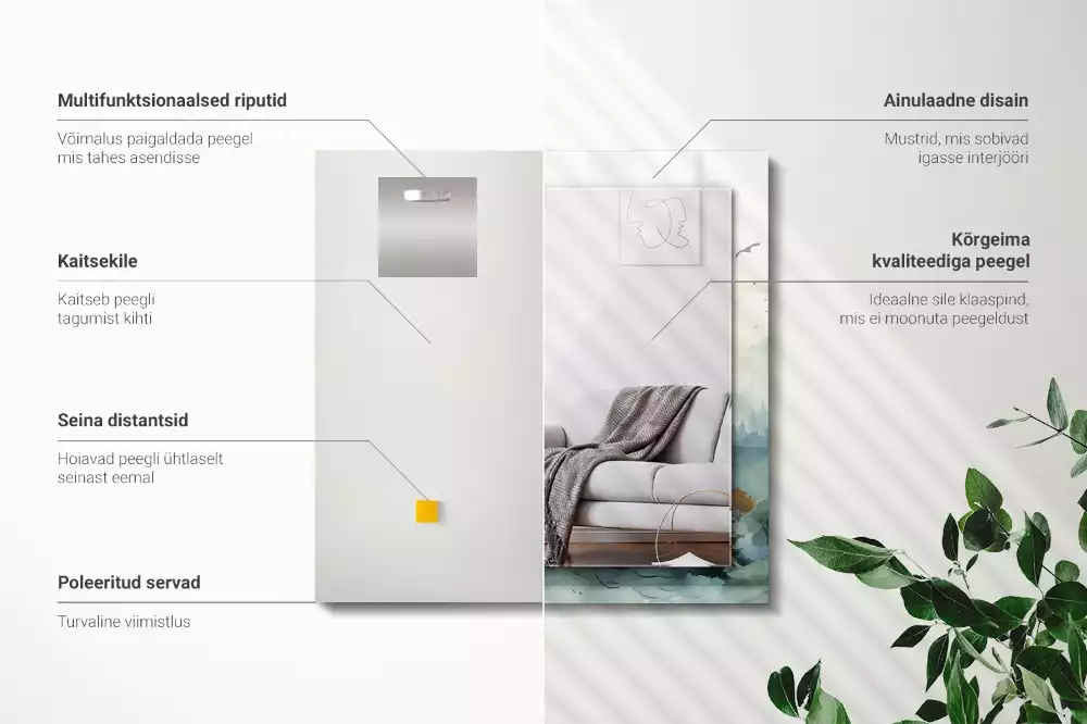 Decorațiuni perete cu oglindă Pădure în ceață