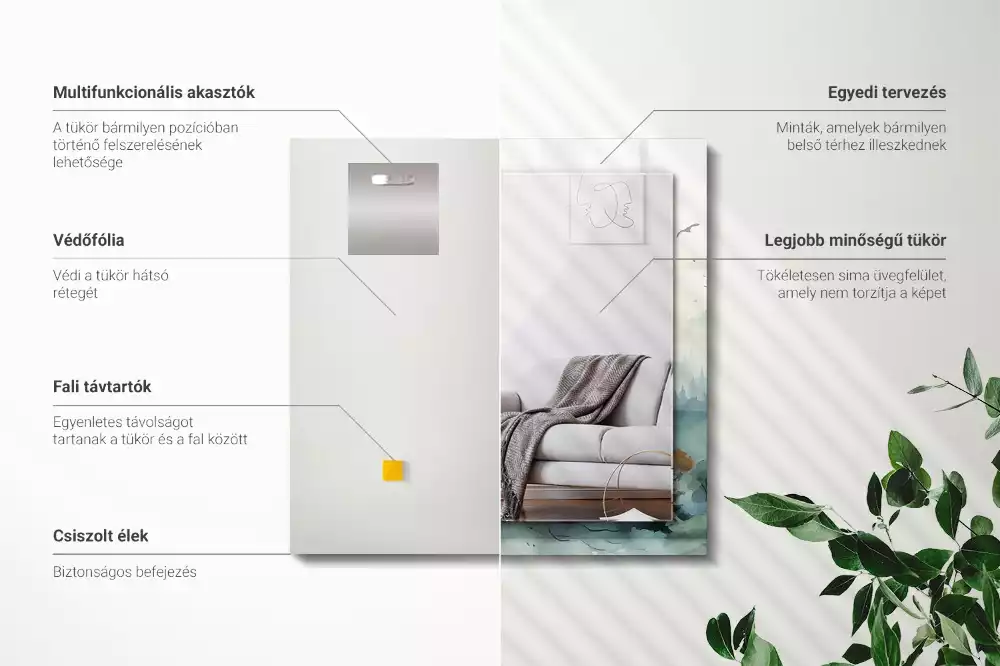 Decorațiuni perete cu oglindă Pădure în ceață