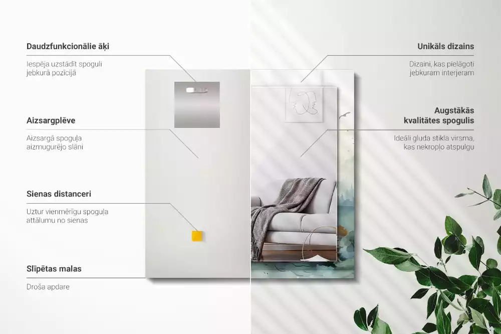 Decorațiuni perete cu oglindă Pădure în ceață