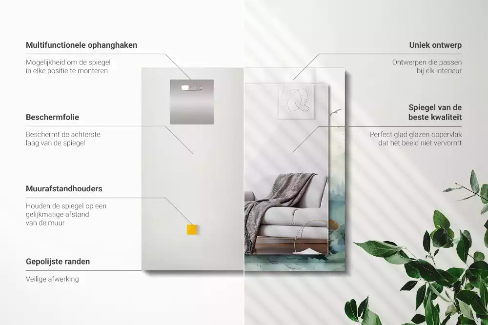 Decorațiuni perete cu oglindă Pădure în ceață