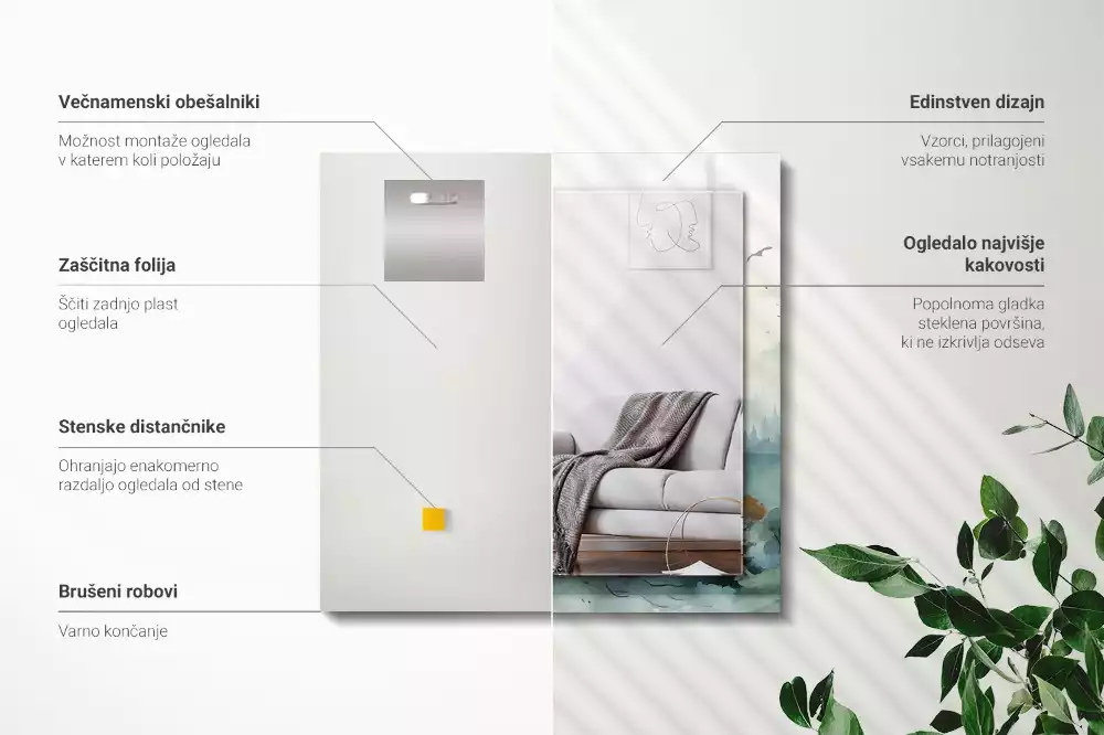 Decorațiuni perete cu oglindă Pădure în ceață