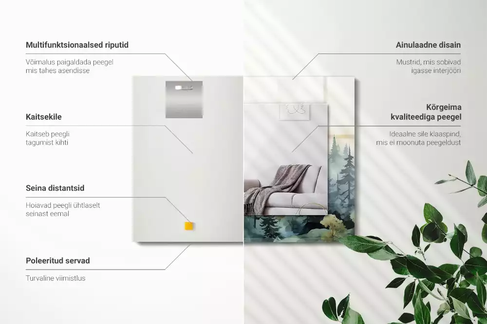 Decorațiuni perete cu oglindă Pădure în ceață