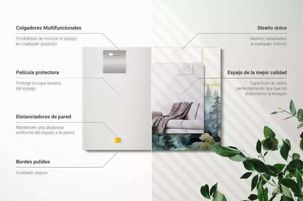 Decorațiuni perete cu oglindă Pădure în ceață