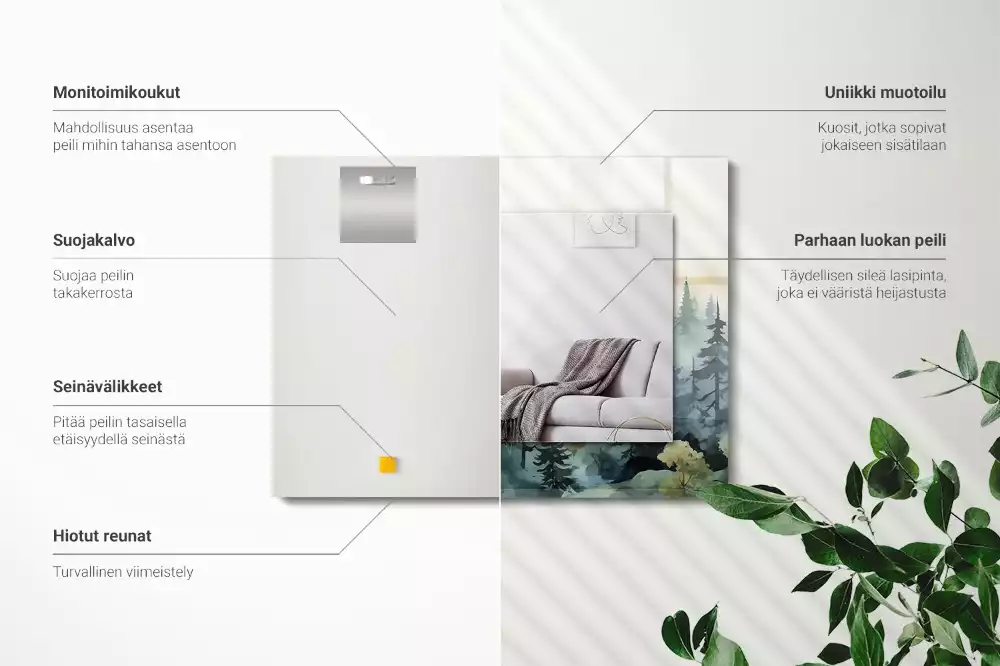 Decorațiuni perete cu oglindă Pădure în ceață