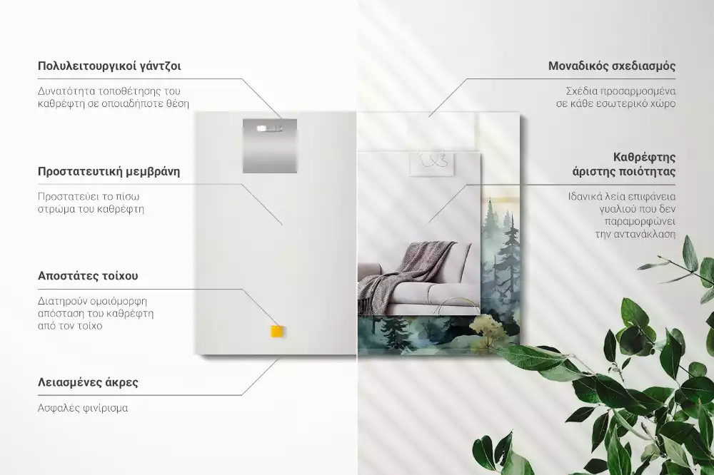 Decorațiuni perete cu oglindă Pădure în ceață