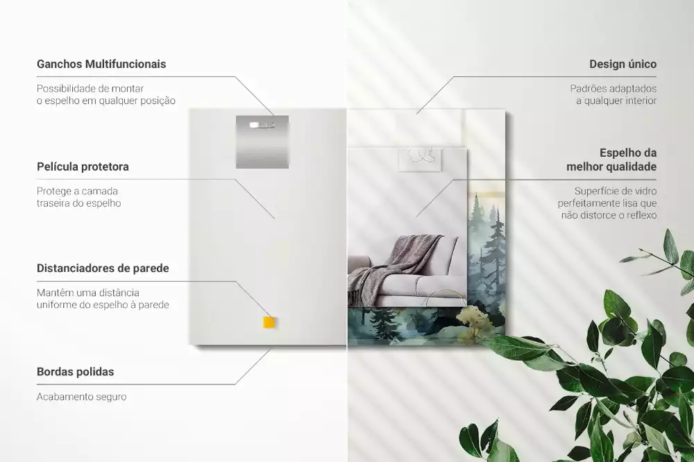 Decorațiuni perete cu oglindă Pădure în ceață