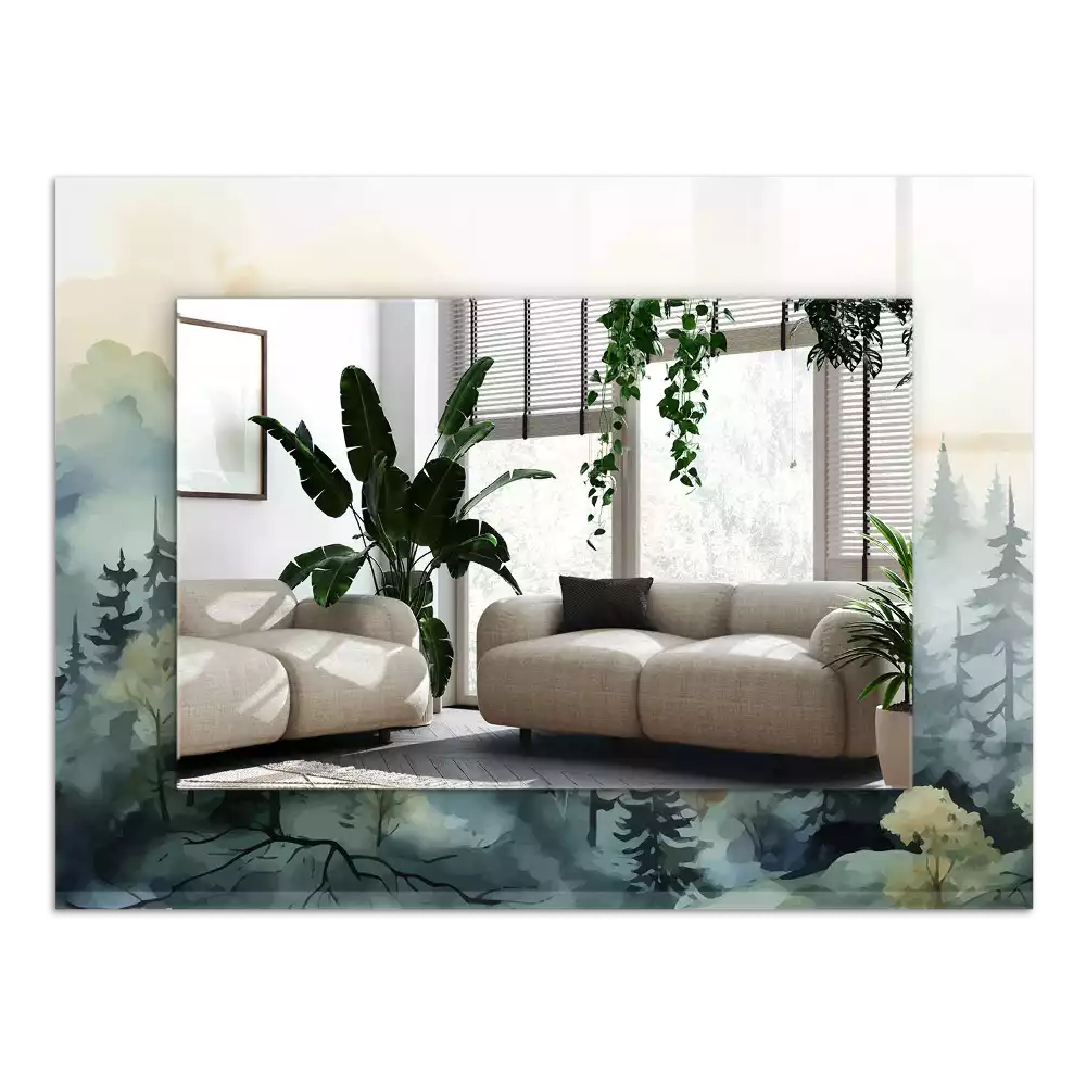 Decorațiuni perete cu oglindă Pădure în ceață