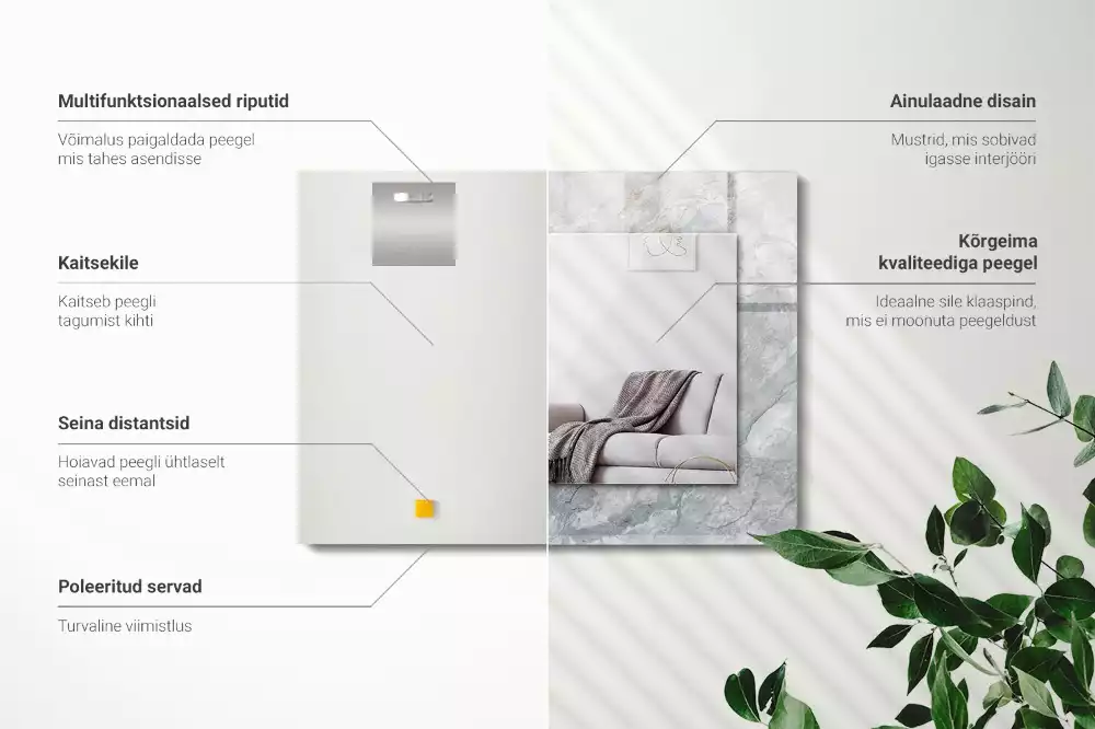 Oglindă imprimată Marmură gri cu vinișoare