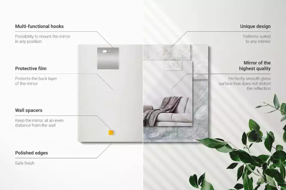 Oglindă imprimată Marmură gri cu vinișoare