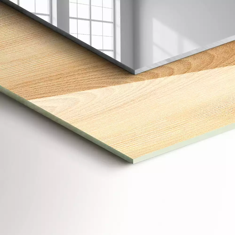 Decorațiuni perete cu oglindă Textură lemn scânduri