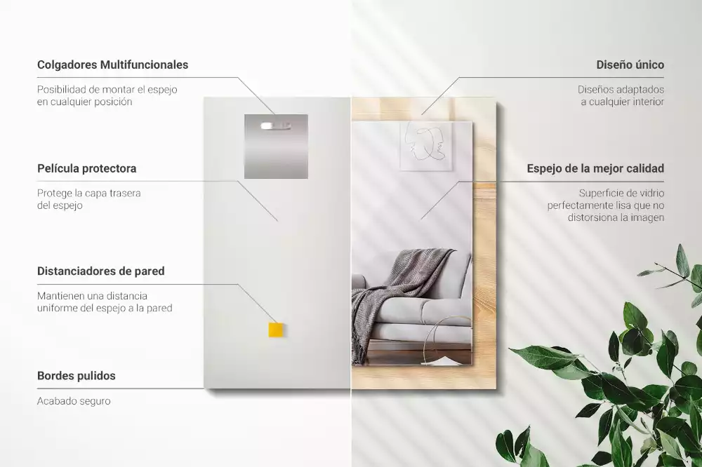 Decorațiuni perete cu oglindă Textură lemn scânduri