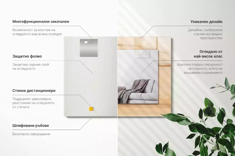 Decorațiuni perete cu oglindă Textură lemn scânduri