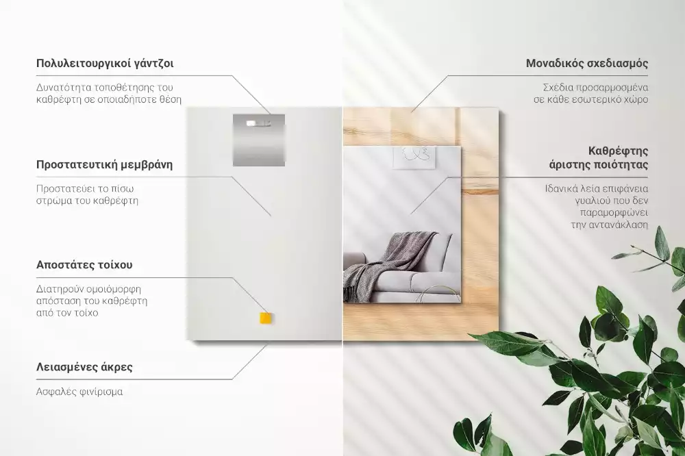 Decorațiuni perete cu oglindă Textură lemn scânduri