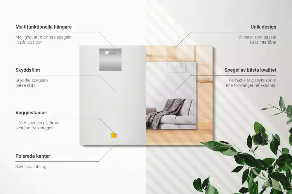 Decorațiuni perete cu oglindă Textură lemn scânduri