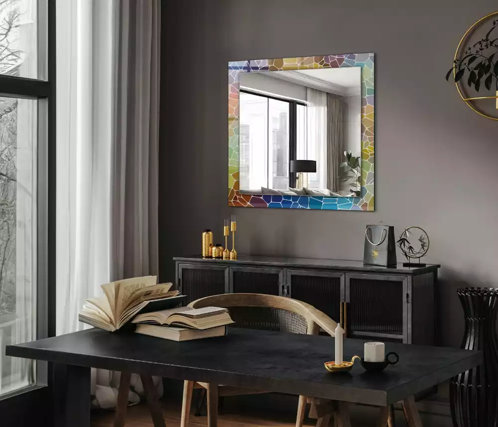 Oglindă imprimată Mozaic colorat abstract